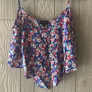Floral crop top tank